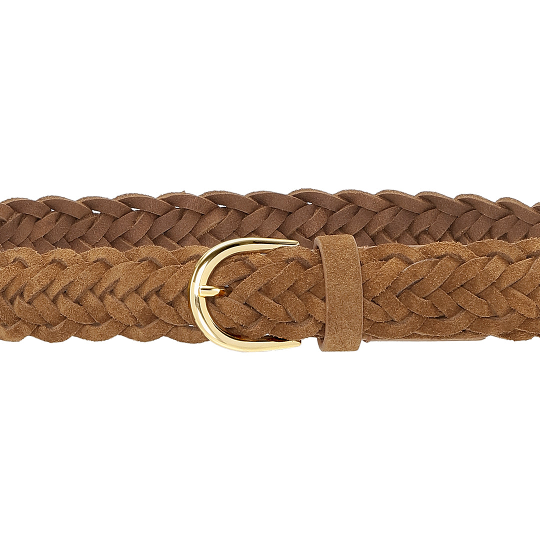 Braided Suede Belt - Mud