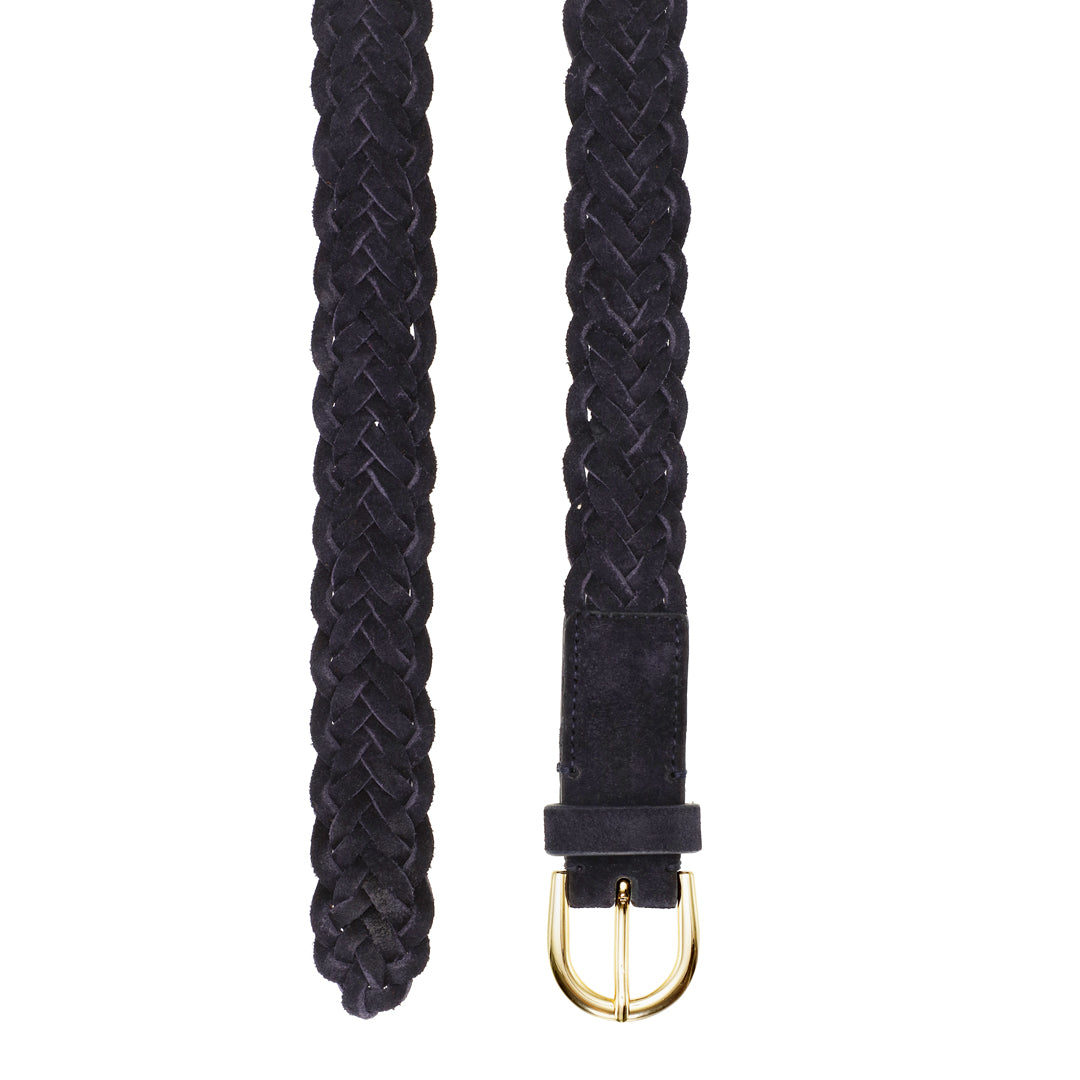 Flettet Ruskindsbælte - Navy