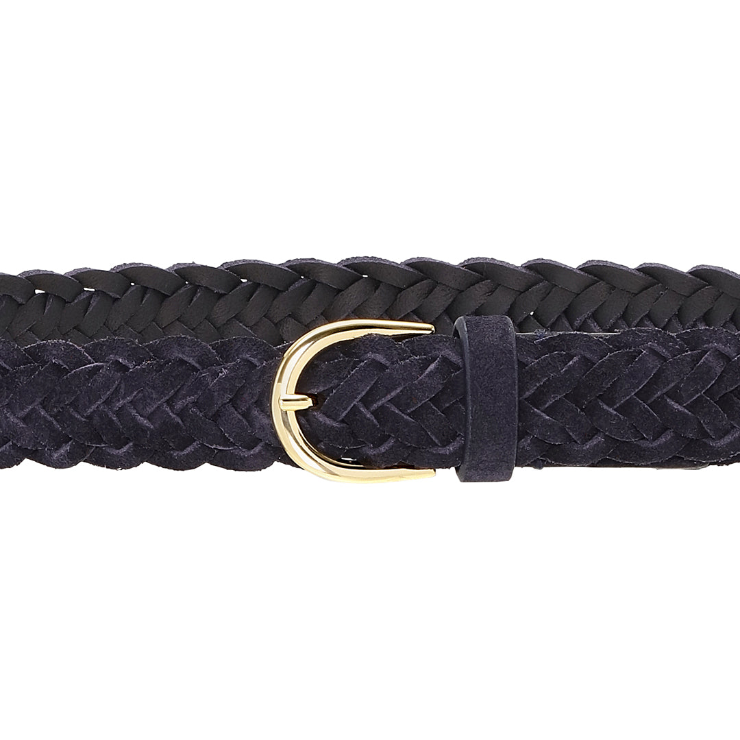 Flettet Ruskindsbælte - Navy