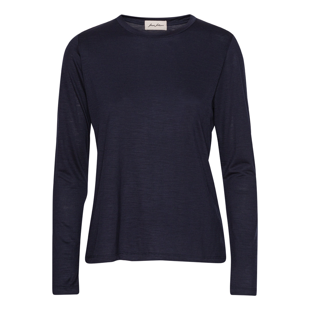 Wool Blouse - Navy