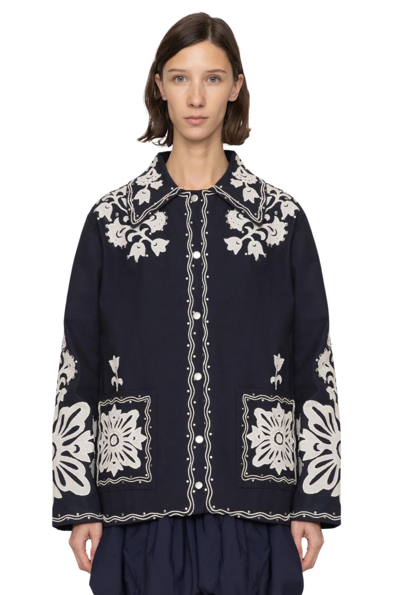 Liliana Applique Jacket - Navy