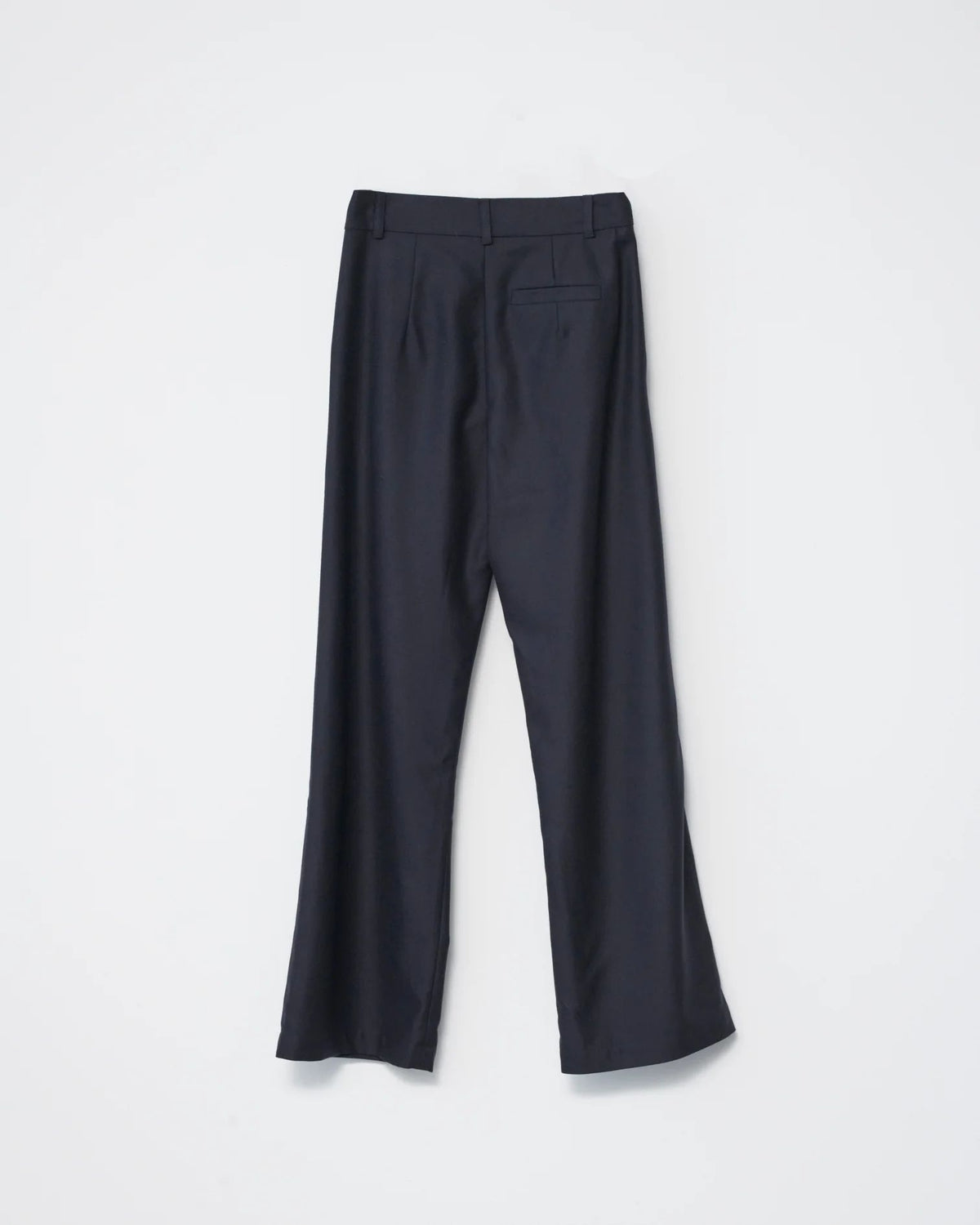 Fine Wool Wide Box Trousers - Navy