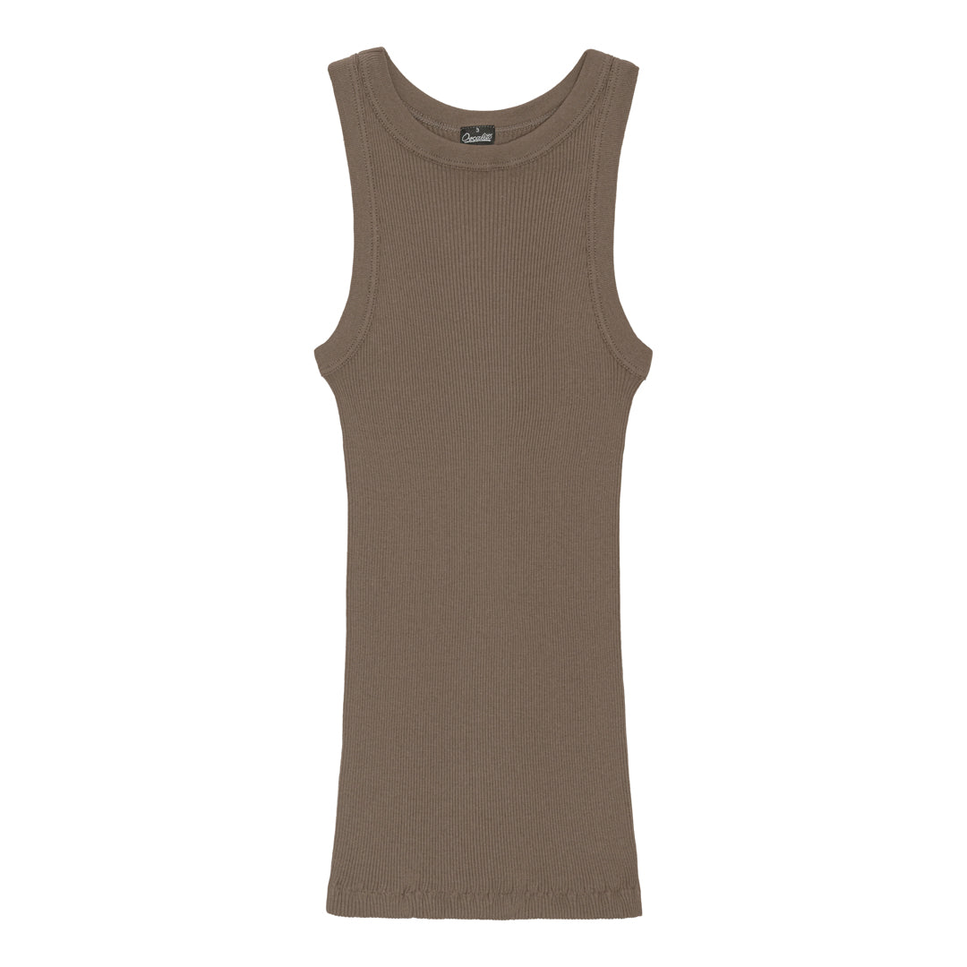 Americana Cotton Tank Top 7165 - high neck - Brownie