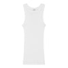 Americana Cotton Rib Tank Top - High Neckline - White