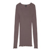 LS Wool Silk Rib Bluse 3446R - Taupe