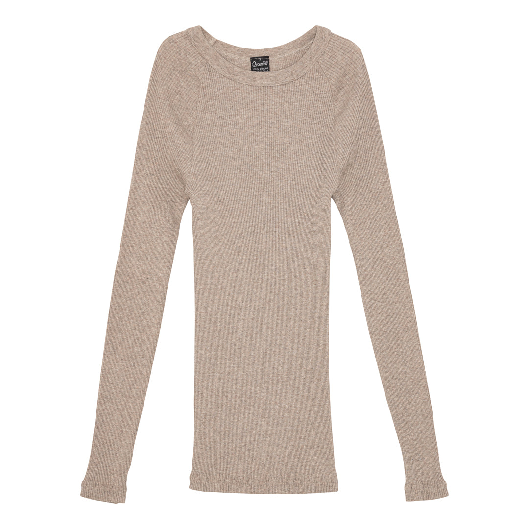Langærmet top - Cotone Costina 7161 - Beige