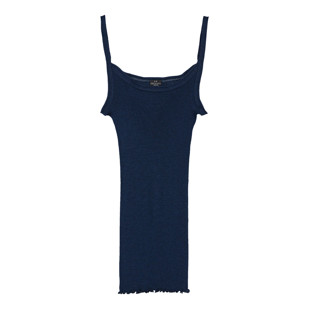 Wool Silk Rib Undertrøje 3440R - Navy