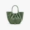 Small Ruched Tote in Soft Suede - Patina