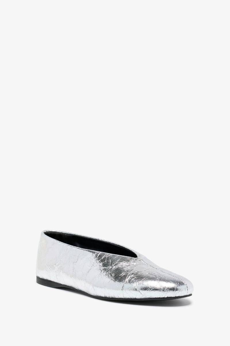 Tea Ballet Flats - Crinkle Metallic