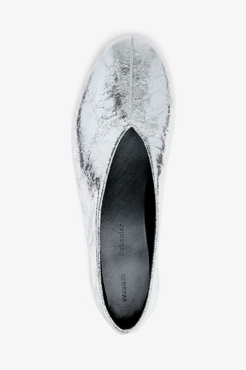 Tea Ballet Flats - Crinkle Metallic