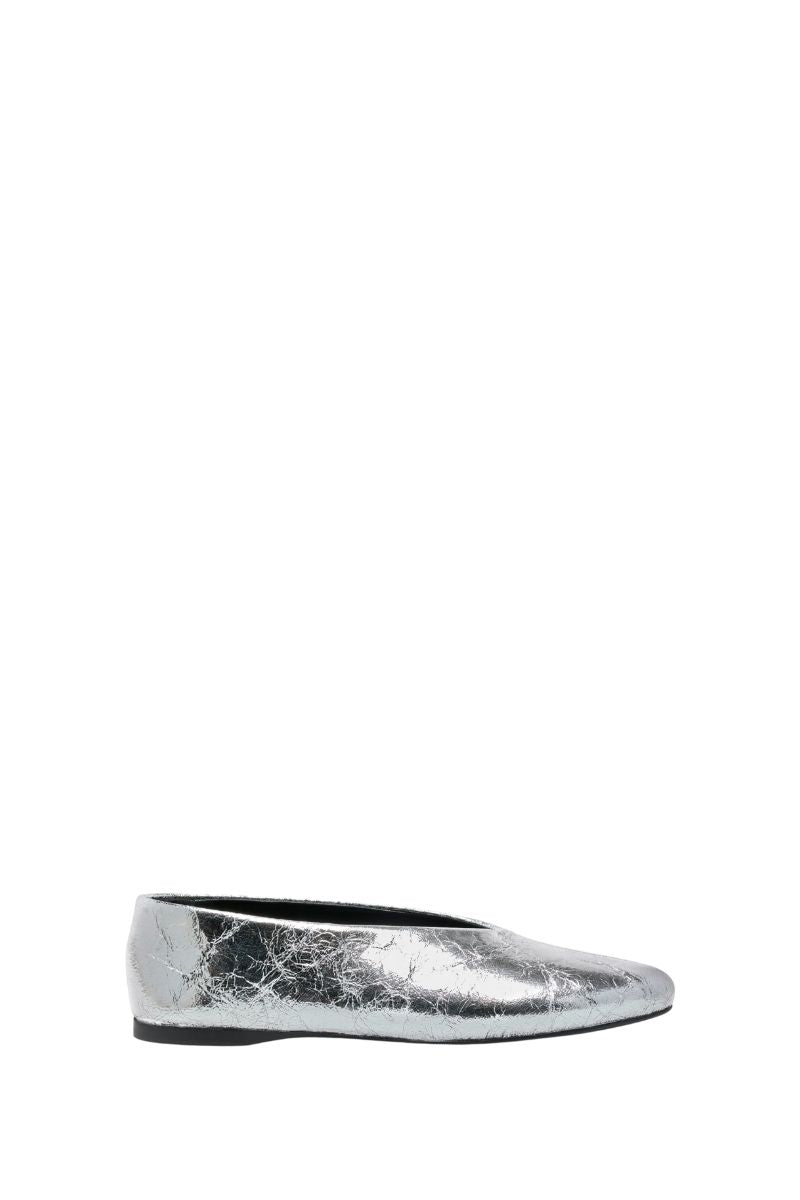 Tea Ballet Flats - Crinkle Metallic