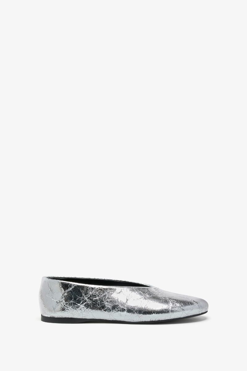 Tea Ballet Flats - Crinkle Metallic