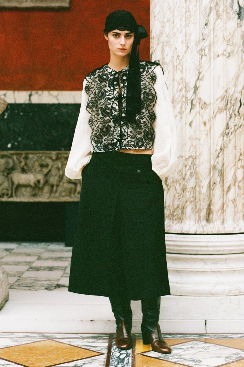 Adeline Wool Belted Culotte - Black