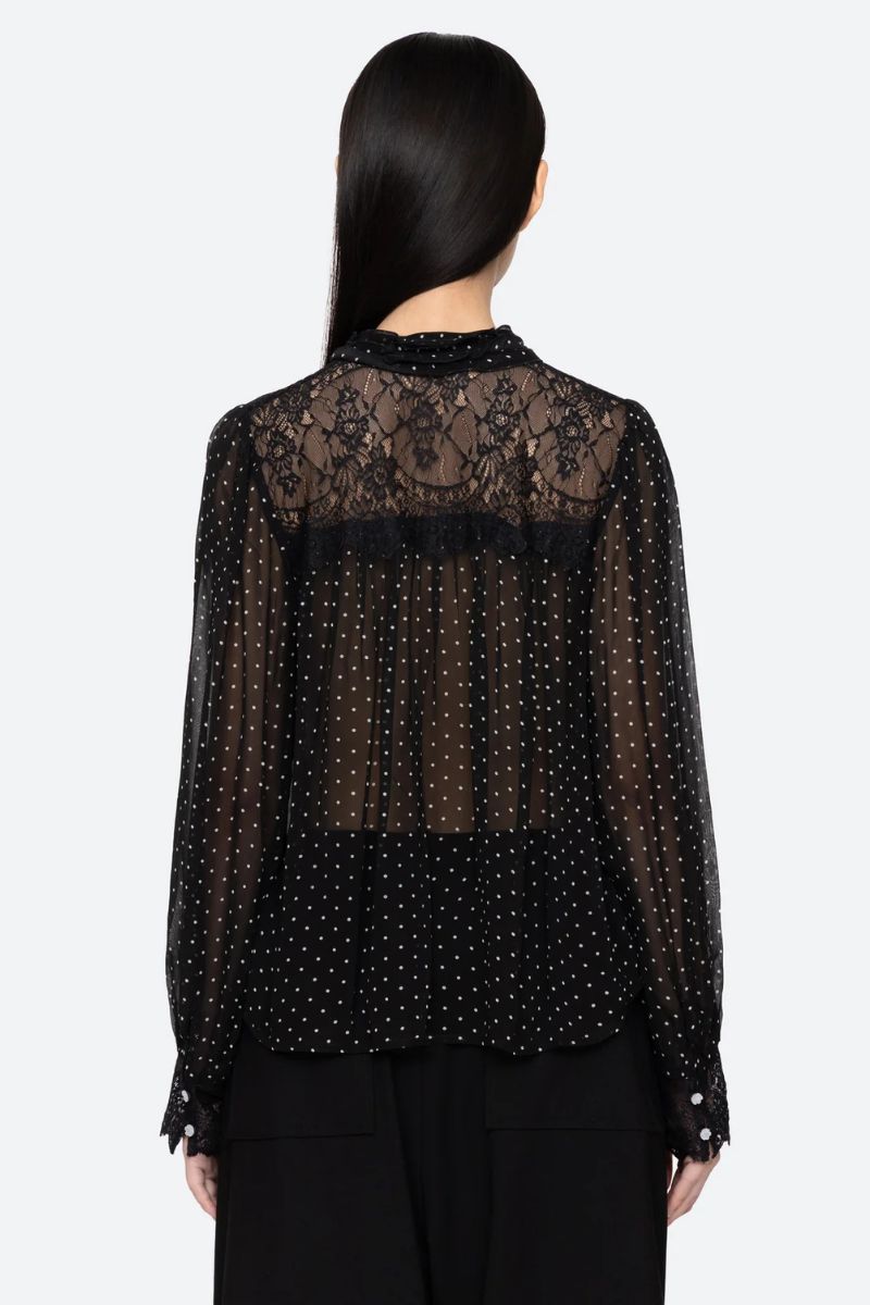 Melody Polka Dot Top - Black