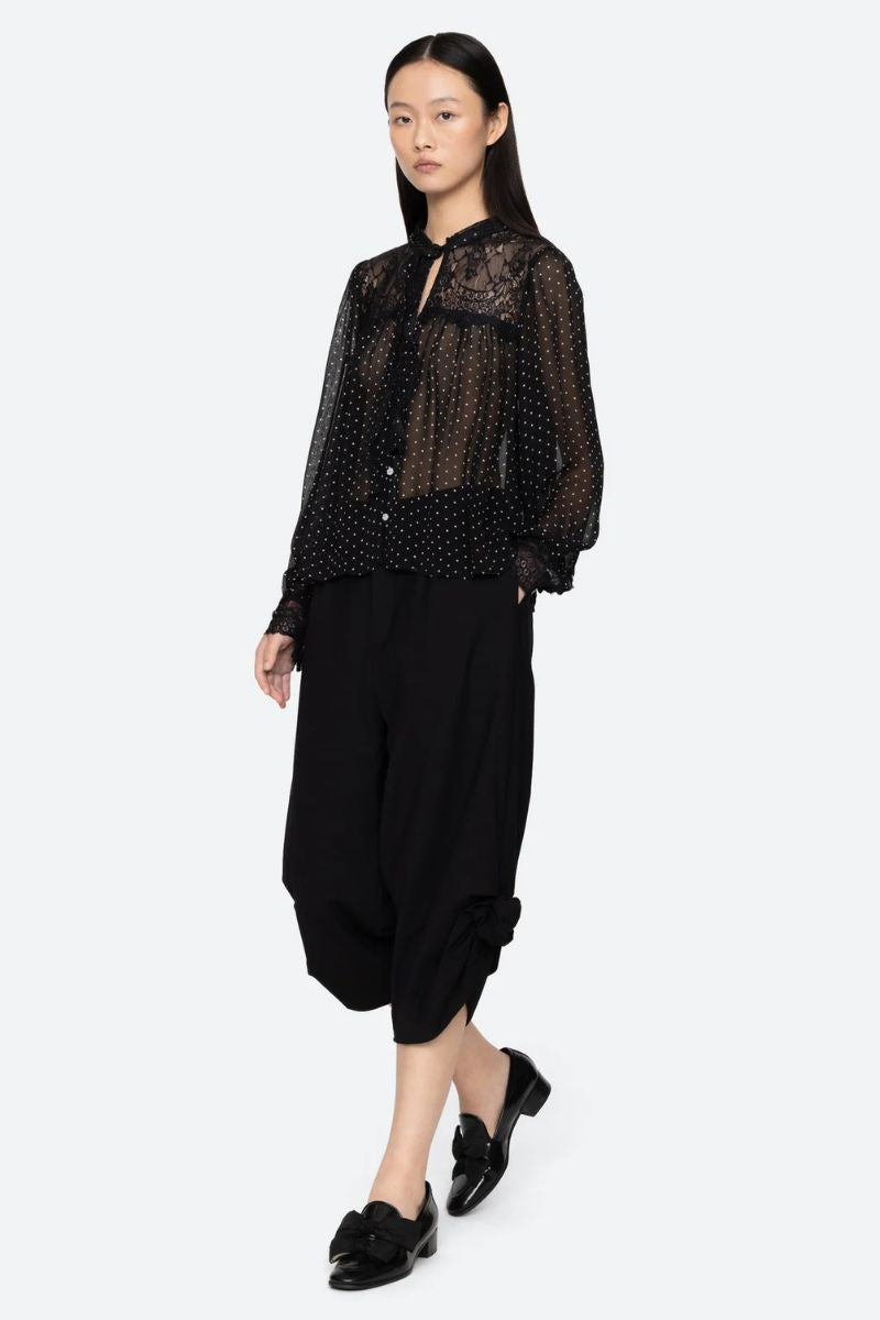 Melody Polka Dot Top - Black