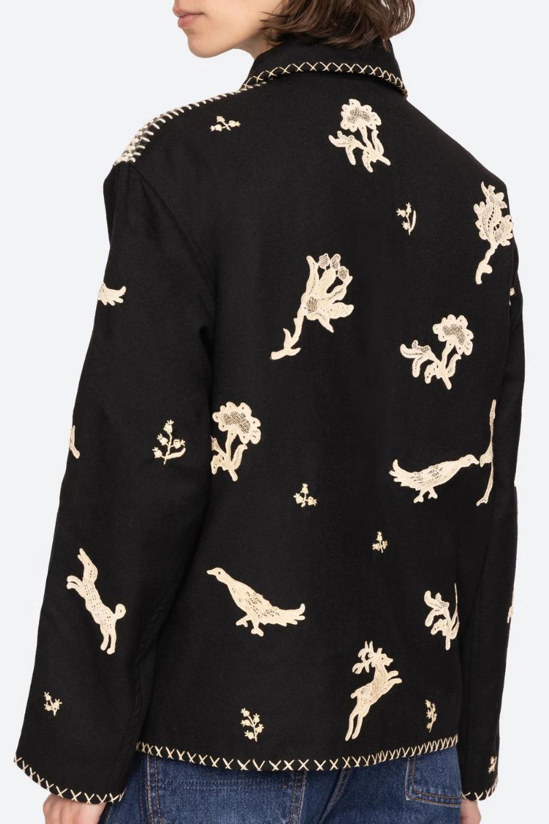 Mika Applique Jacket - Black