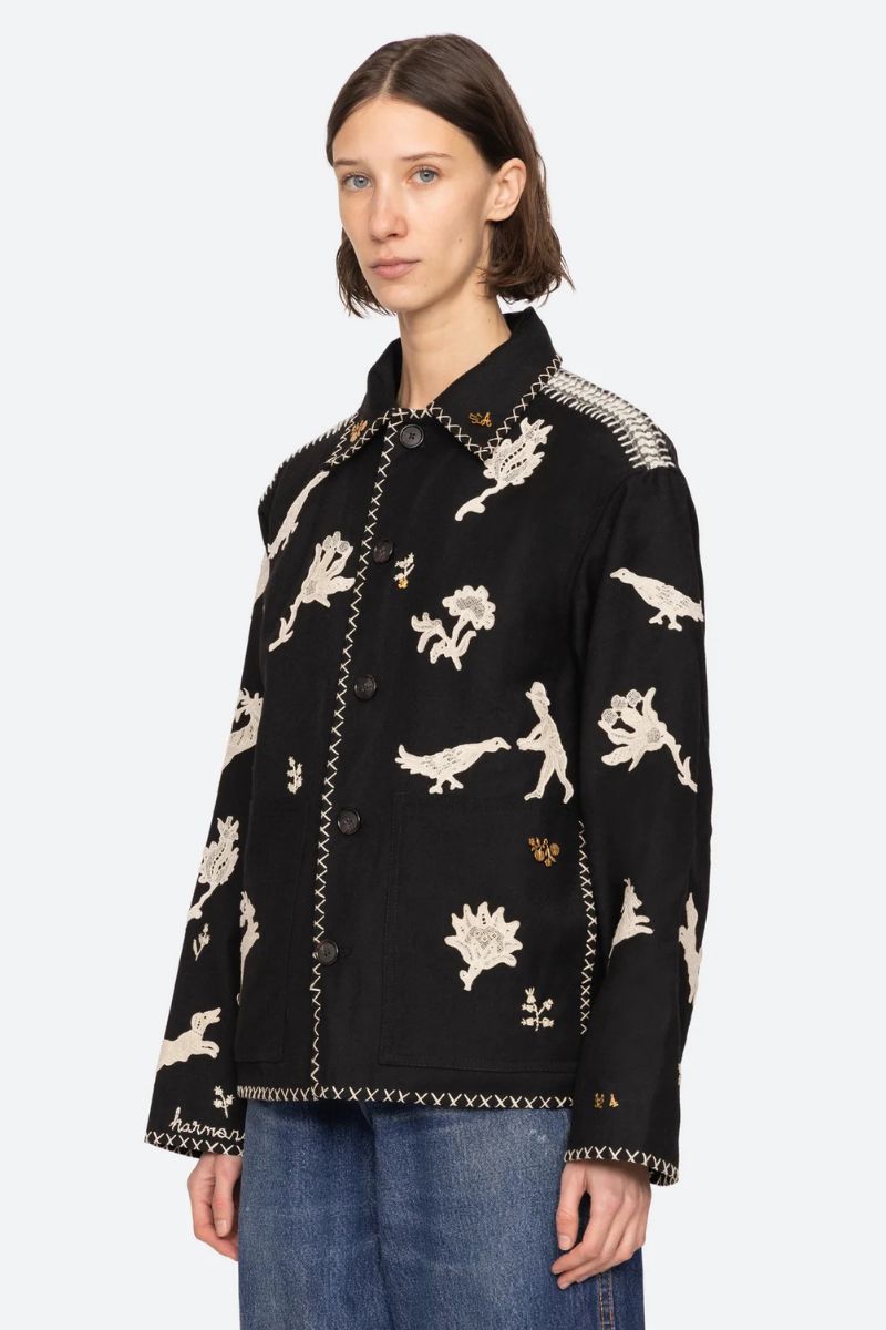 Mika Applique Jacket - Black