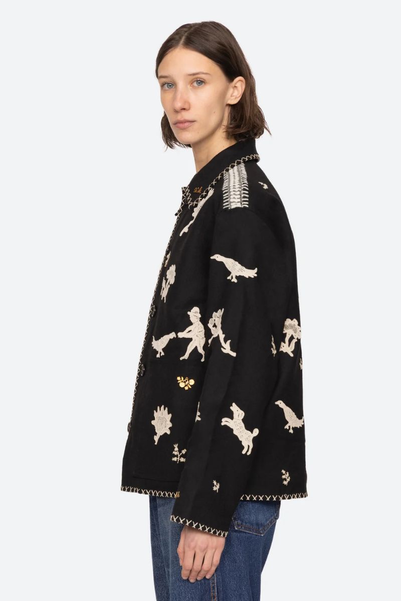 Mika Applique Jacket - Black