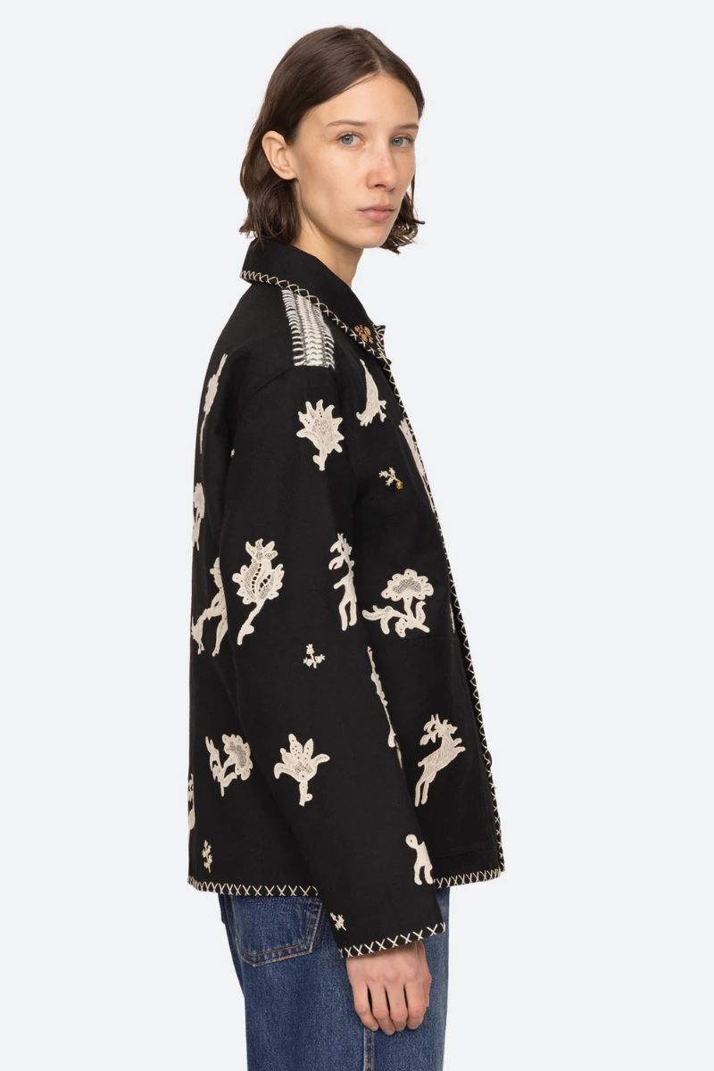 Mika Applique Jacket - Black