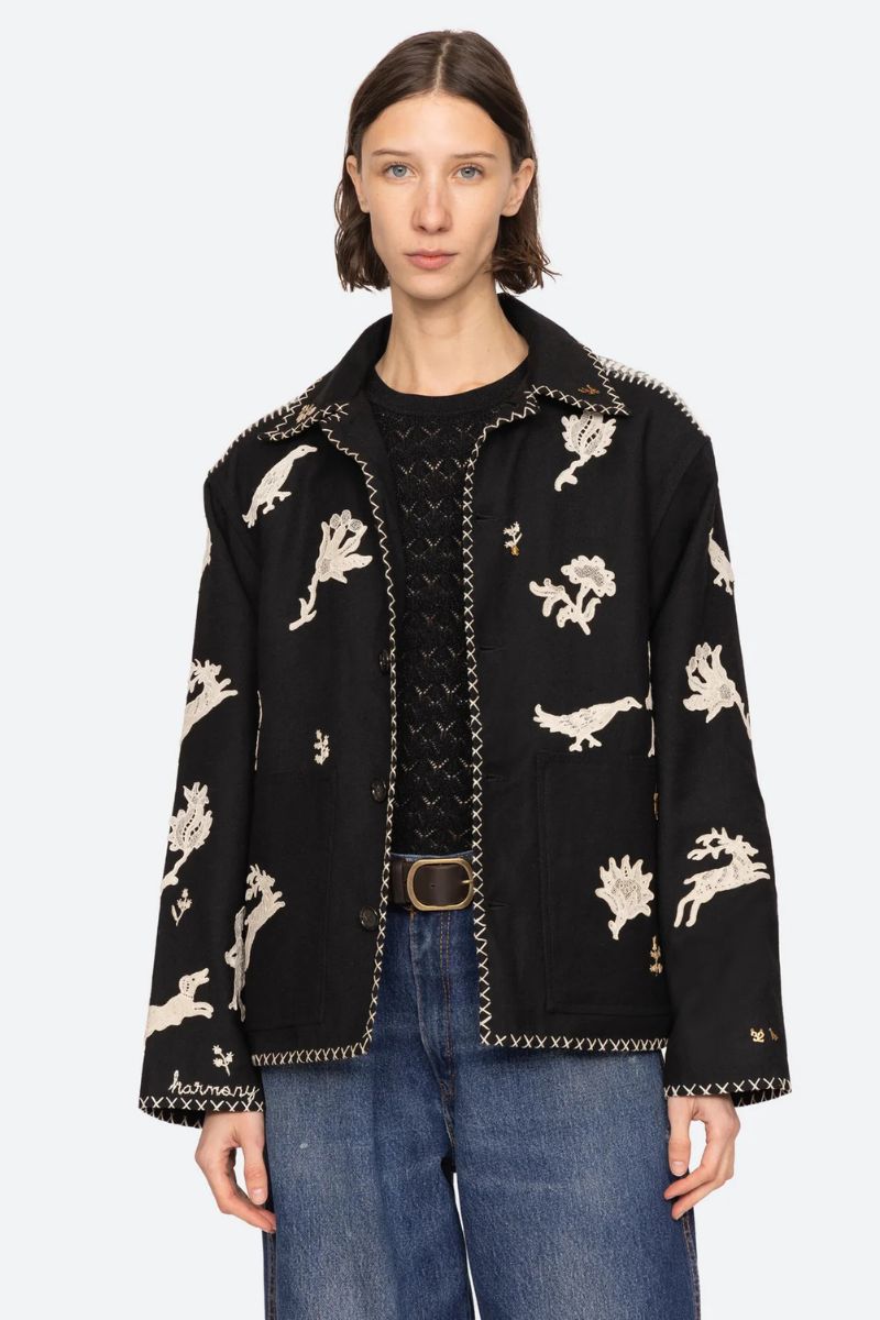 Mika Applique Jacket - Black