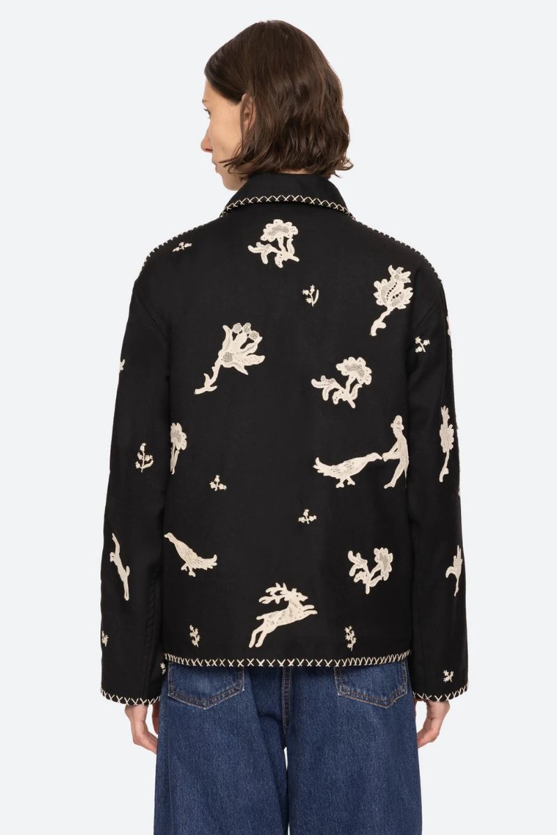 Mika Applique Jacket - Black