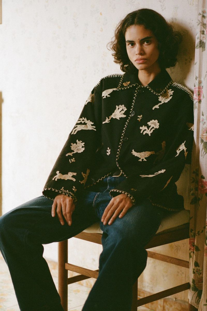 Mika Applique Jacket - Black