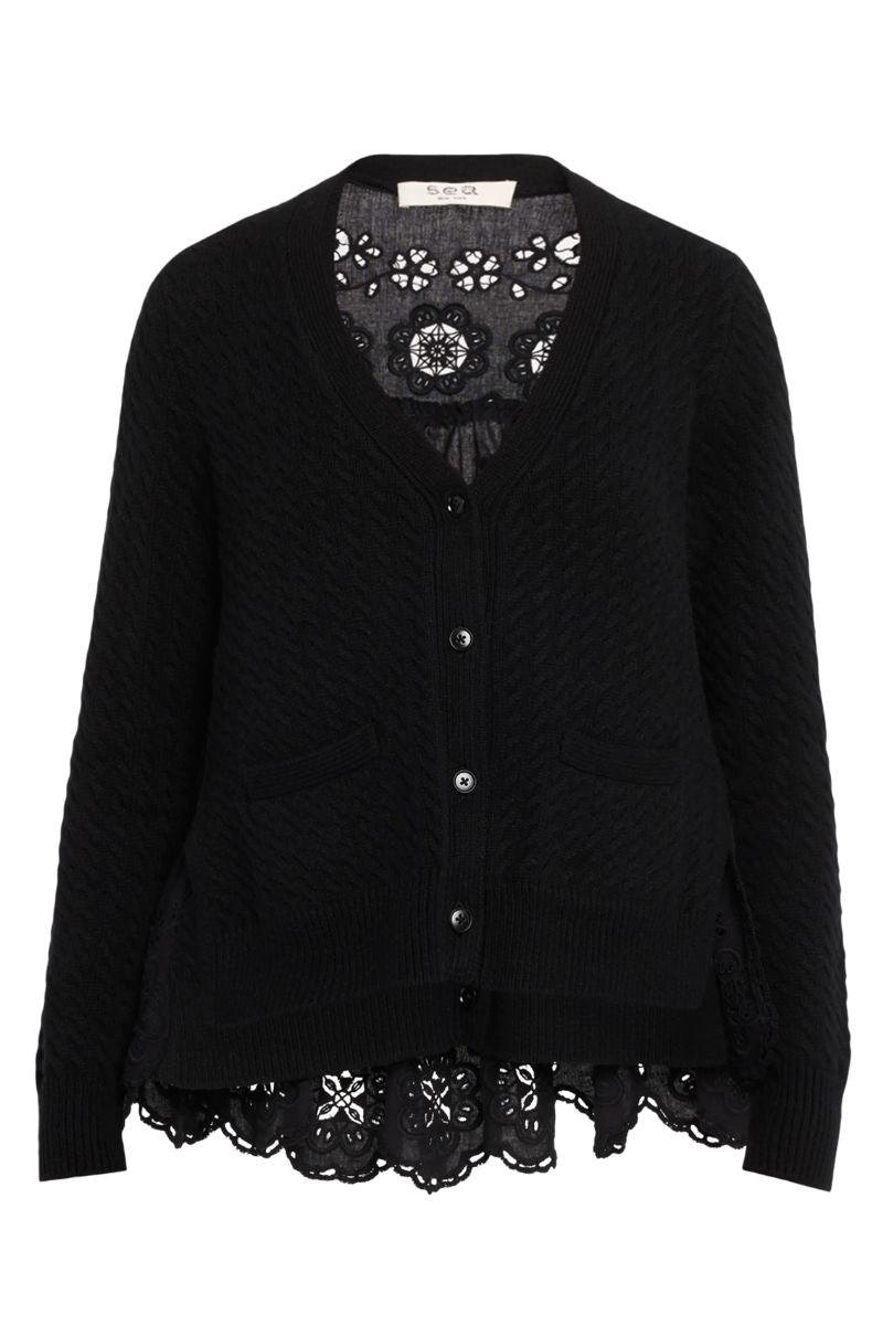Shanna Lace Cardigan - Black