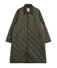 Piping Collared Down Coat - Dark Olive
