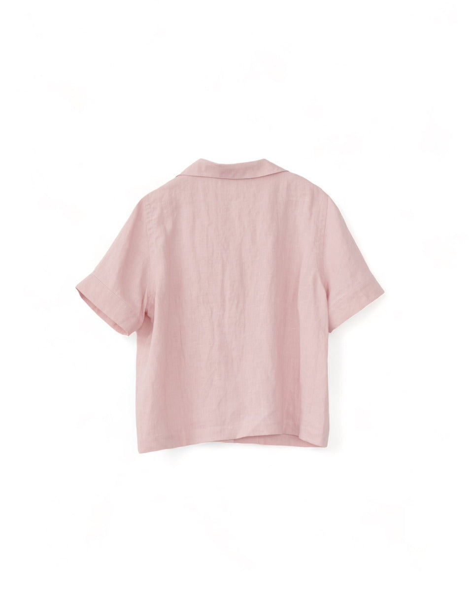 Light Linen PJ Shirt - Dusty Rose