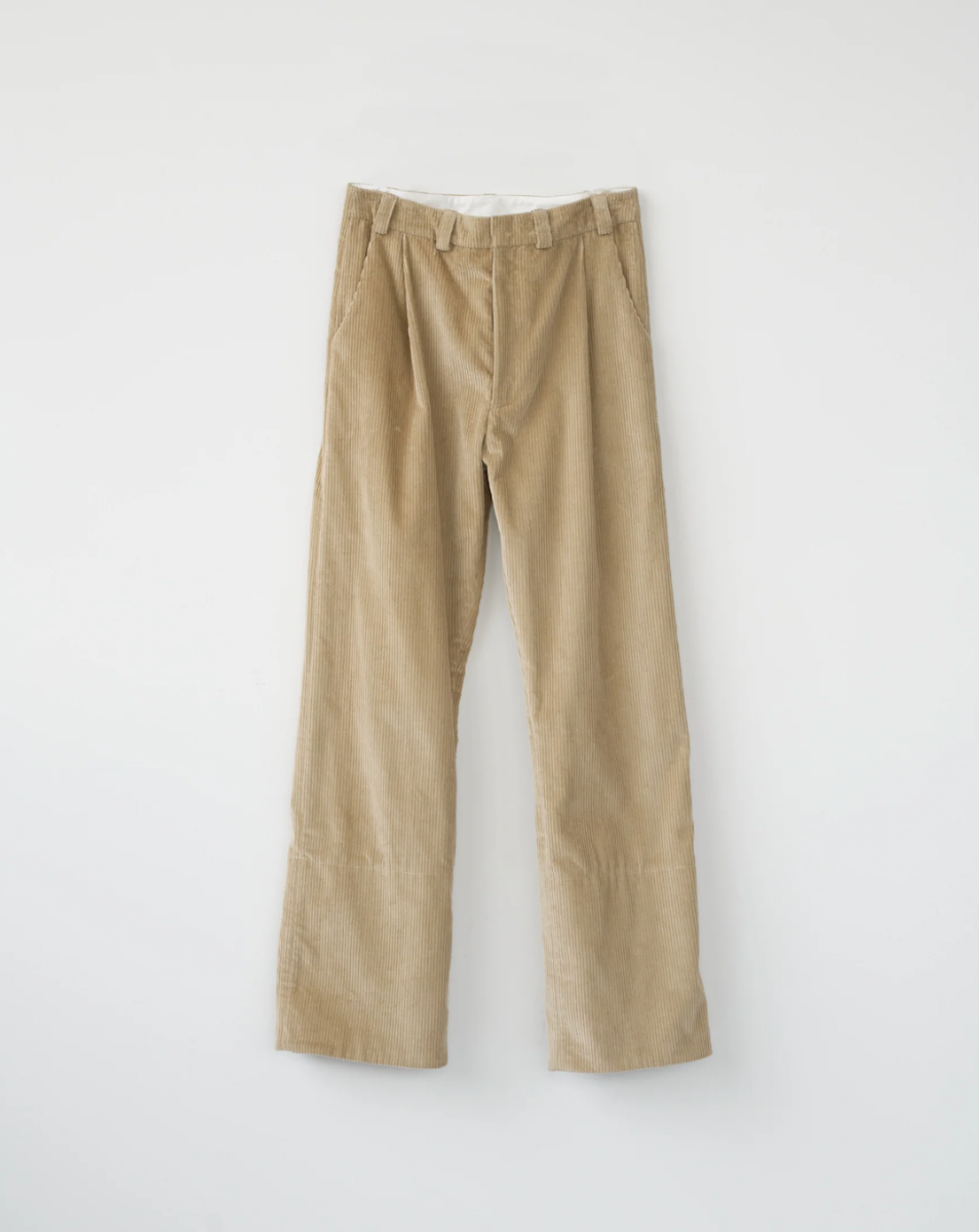 Corduroy Box Trousers - Cool Beige