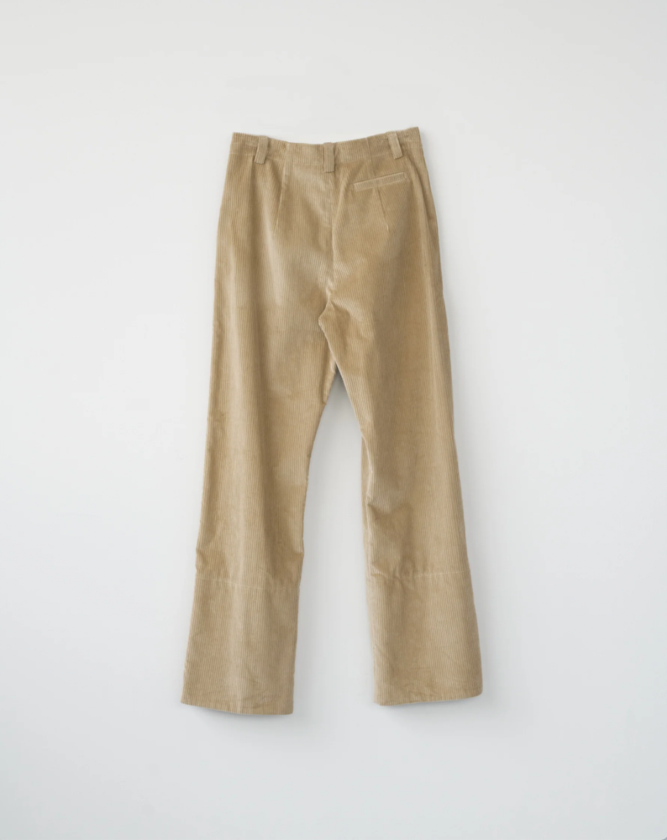 Corduroy Box Trousers - Cool Beige