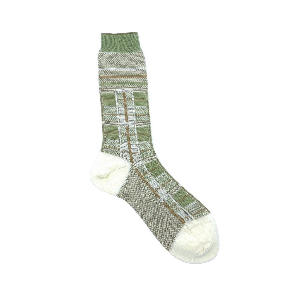 Tartan Check Strømper - Ivory - Unisex (str. 40-43)