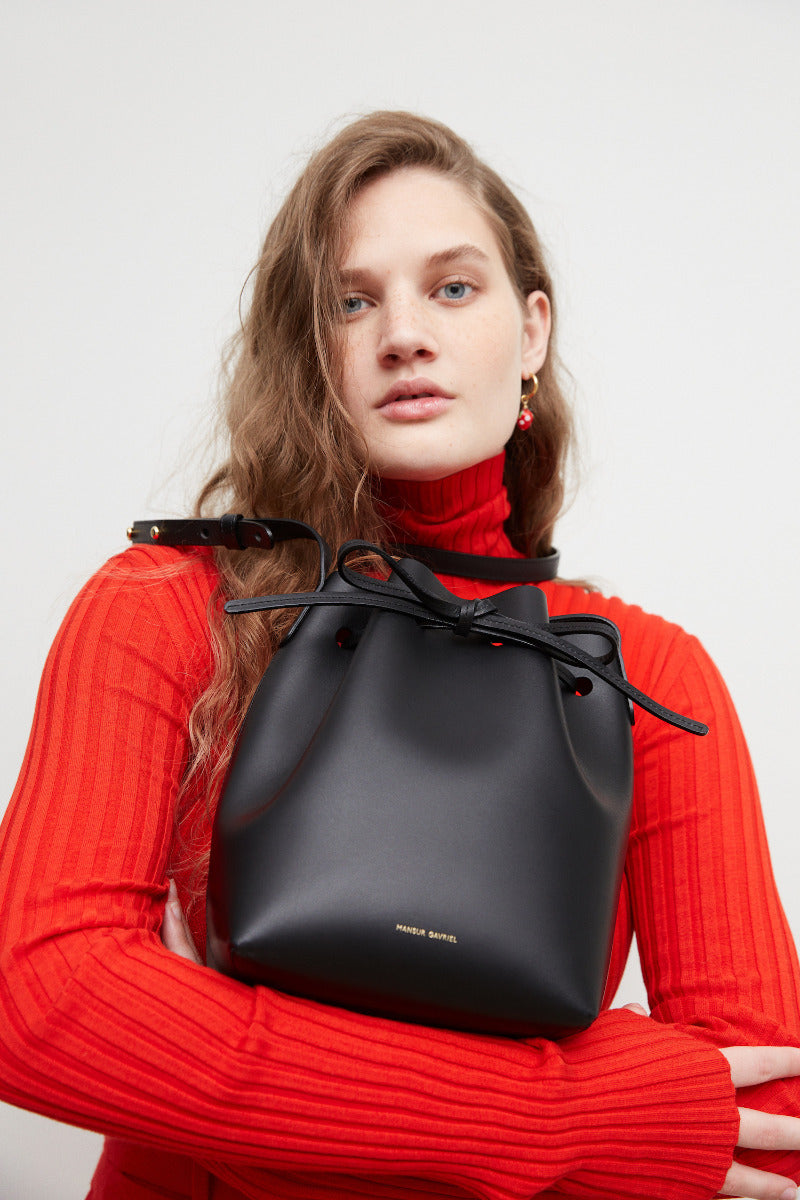 Mansur Gavriel Mini Bucket Bag Black Lubarol