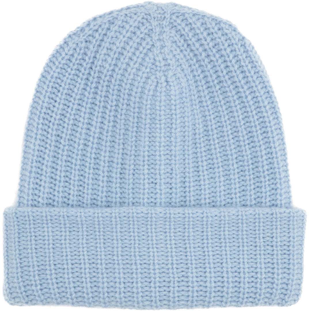 Ribbed Cashmere Beanie - Pacific