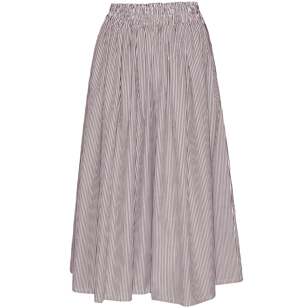 Sun Skirt - Brown / White Stripes