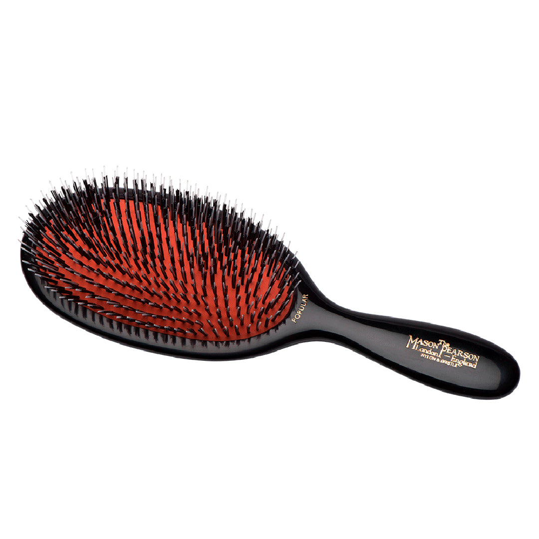 Popular Bristle & Nylon Hairbrush - Dark Ruby 