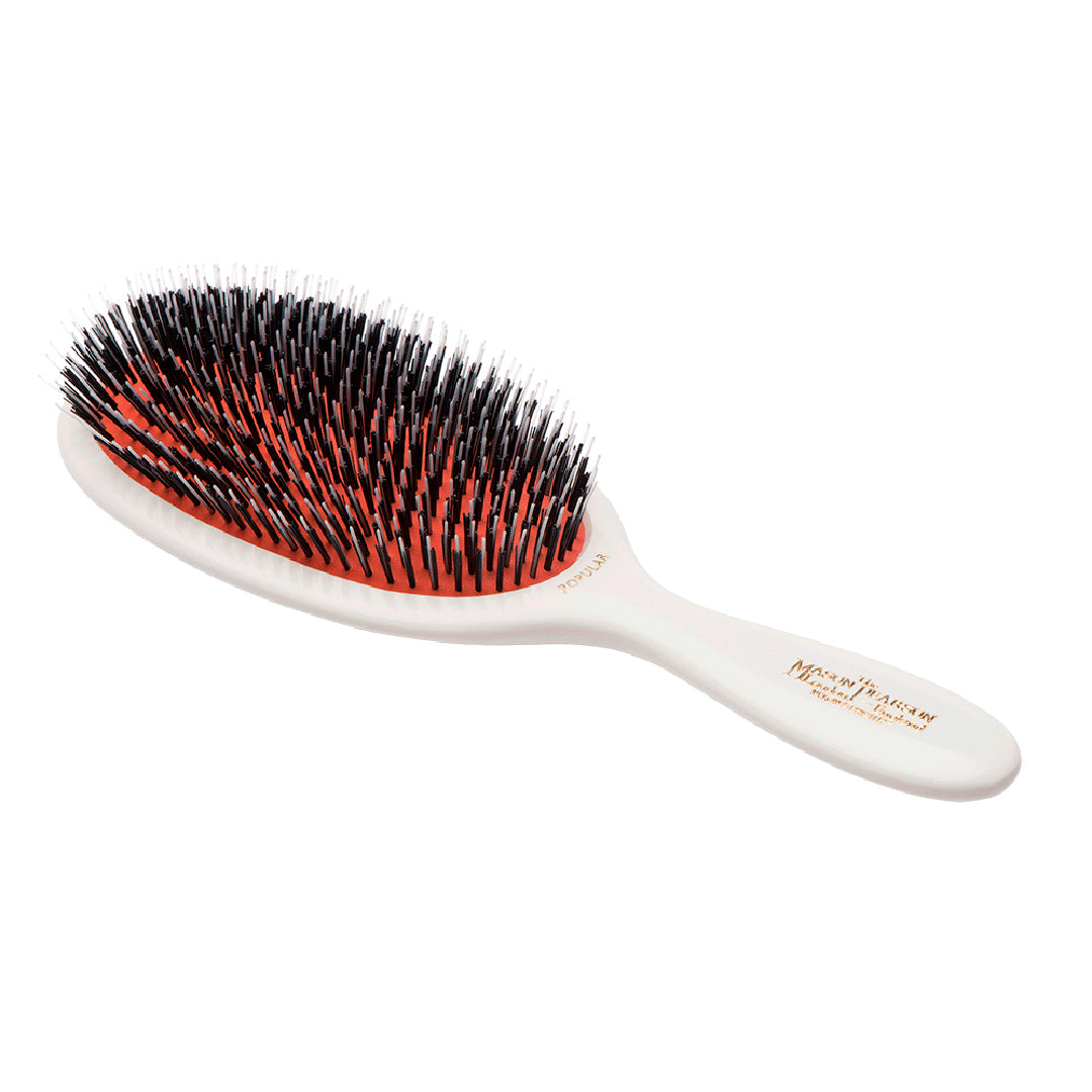 Popular Bristle & Nylon Hairbrush - Ivory 
