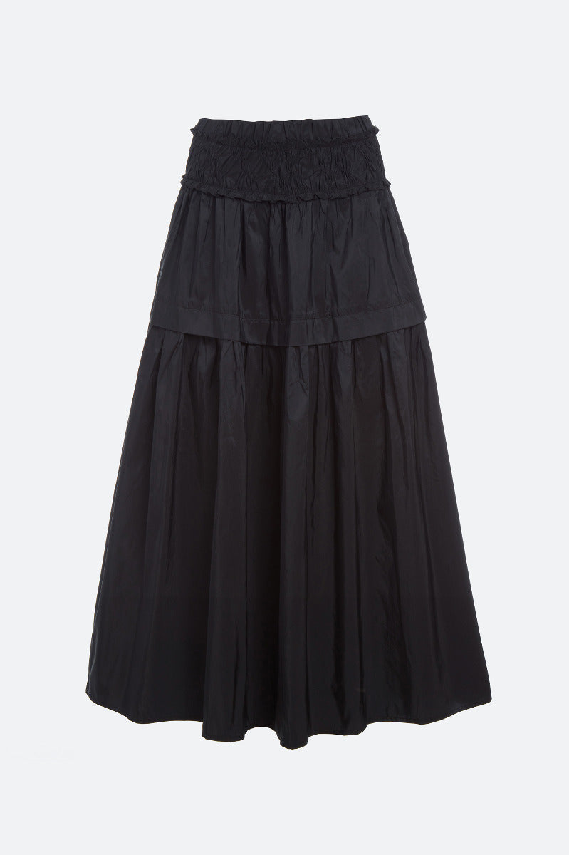 Diana Taffeta Midi Skirt - Black